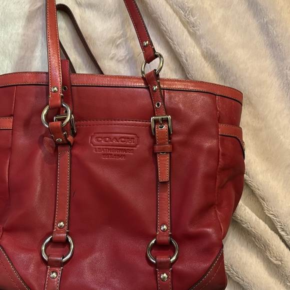 Red Coach handbag. - Picture 2 of 3